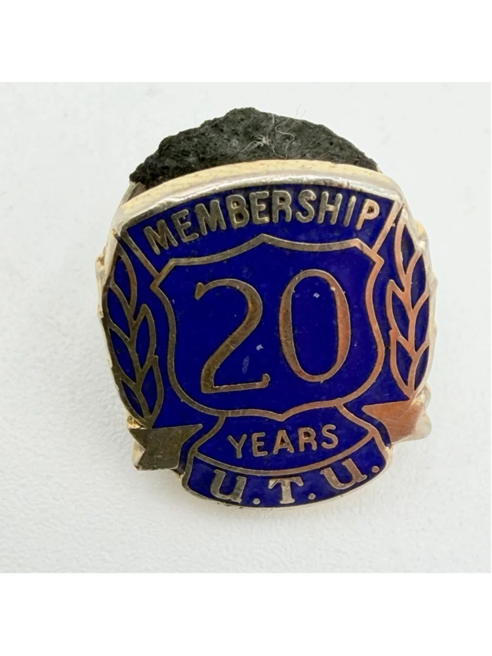 UTU 20 Year Membership Lapel Pin United Transportation Union Blue Enamel